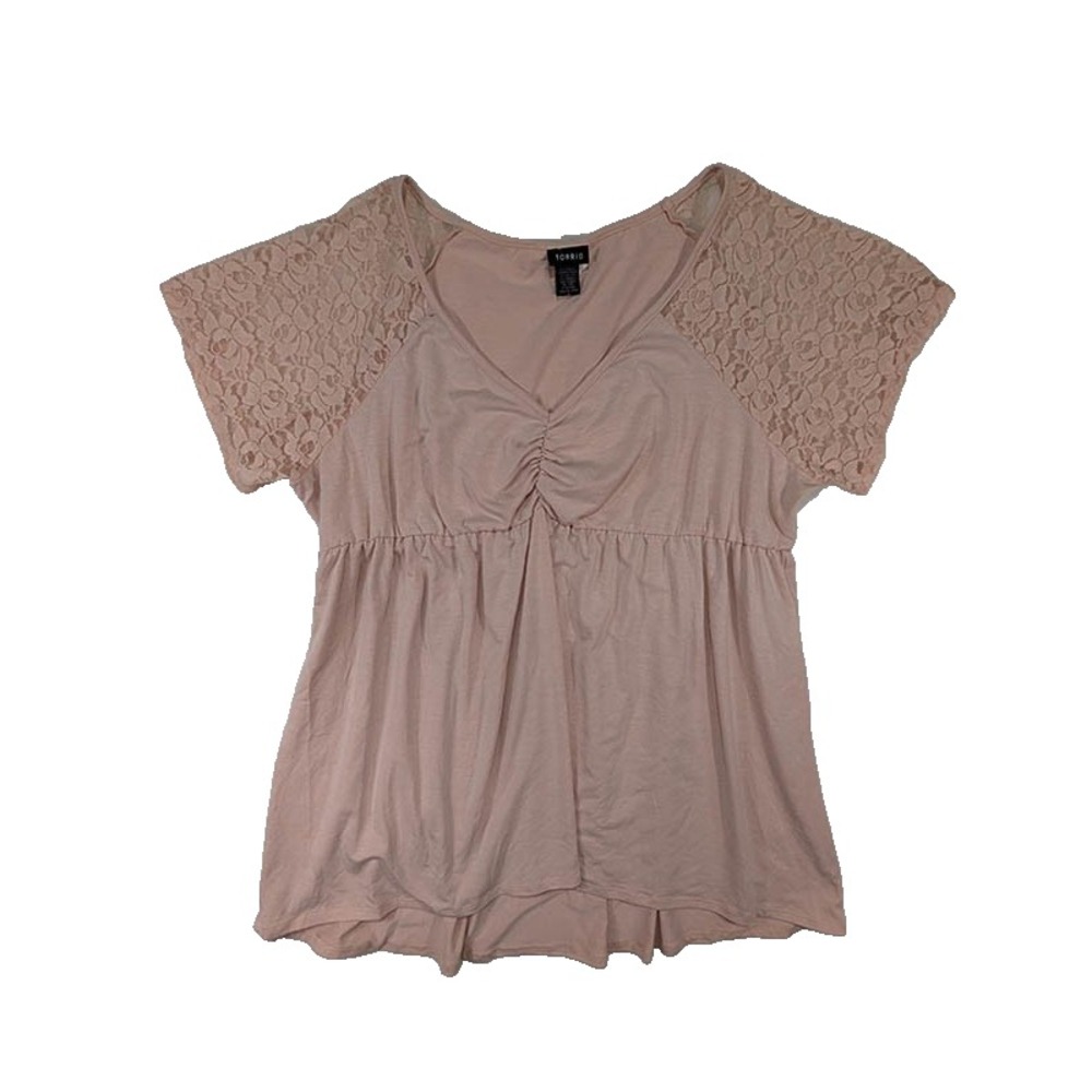 Torrid Babydoll Top Womens 3X Pink Coquette Fairycore Soft Girl Y2K Boho Fairy
